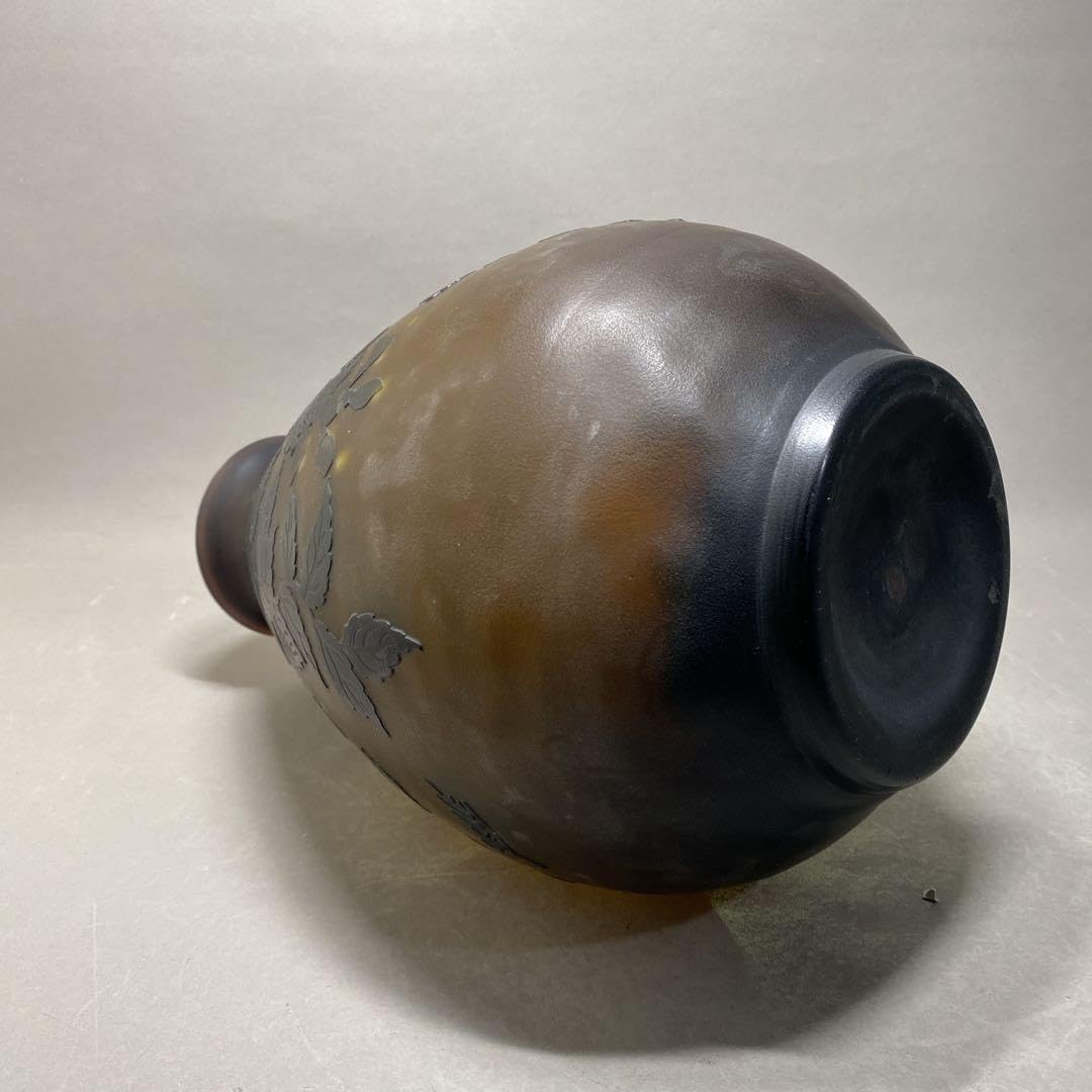 各務賢周 焼締 壺 花瓶 骨董 古玩 ♥各務周海 信楽 焼締 花器 花瓶